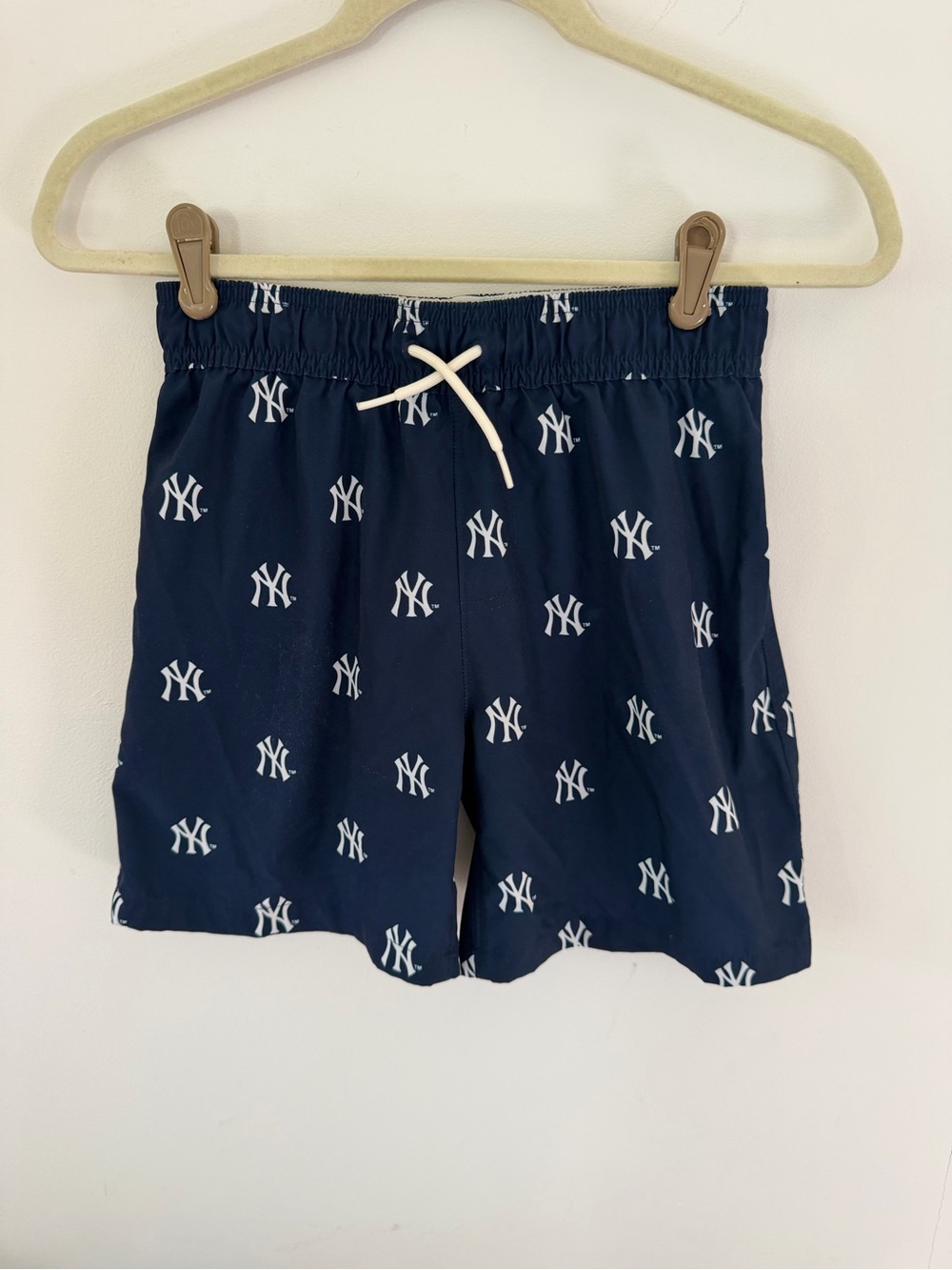 abercrombie kids Navy Blue Swim Trunks with White NY Print